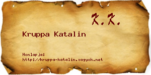 Kruppa Katalin névjegykártya